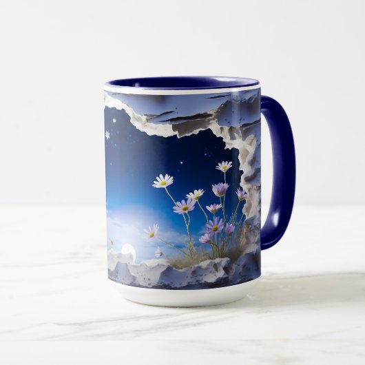 Mug Bouchon d'enveloppement de boue de paysage 3D (Devant droit)