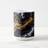 Mug Bouchons de café Abstraits de luxe - Noir, Or & Bl (Centre)