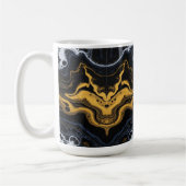 Mug Bouchons de café Abstraits de luxe - Noir, Or & Bl (Gauche)