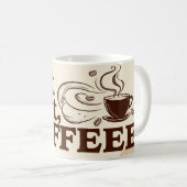 Mug Boucles à vapeur à l'affiche Lover de café (Devant droit)