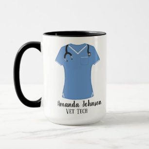 Mug Boucles bleues Vet Tech personnalisées
