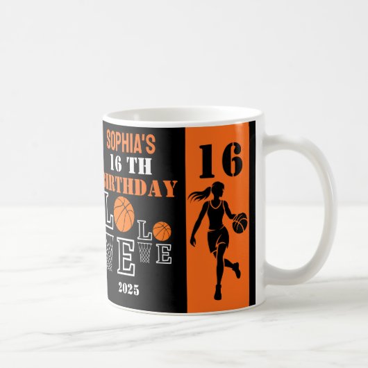 Mug Boucles de basket-ball, Joueur de basket-ball Cade (Droite)