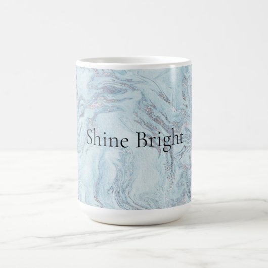 Mug Boucles de marbre bleu Aqua Silver (Centre)