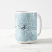 Mug Boucles de marbre bleu Aqua Silver (Devant droit)