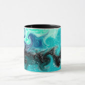 Mug Boucles de marbre turquoise, bleu et noir (Centre)
