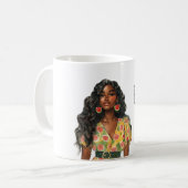 Mug Boucles d'oreilles pastèque féminine noire (Devant gauche)
