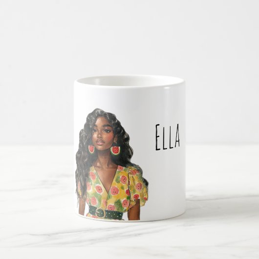 Mug Boucles d'oreilles pastèque féminine noire (Centre)