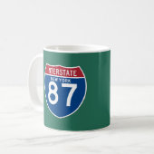 Mug Bouclier d'autoroute nationale de New York NY I-87 (Devant gauche)