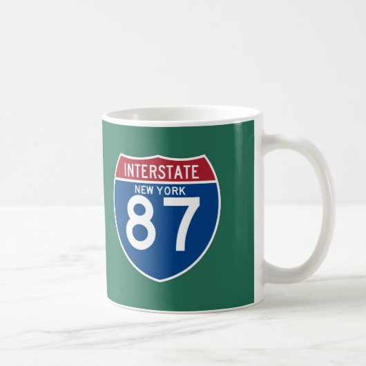 Mug Bouclier d'autoroute nationale de New York NY I-87 (Droite)