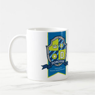 Mug Bouclier de chevalier Donovan bleu vert nom d'ours