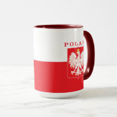 Mug Bouclier de rouge de la Pologne Eagle (Devant droit)