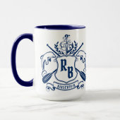 Mug Bouclier nautique de laurier d'avirons d'Ancre de (Gauche)