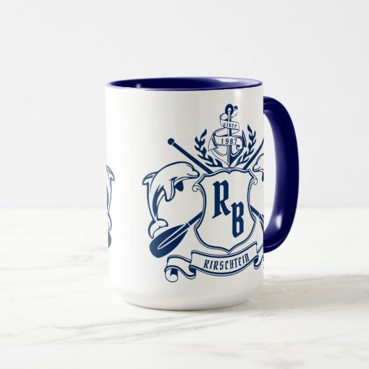 Mug Bouclier nautique de laurier d'avirons d'Ancre de (Devant droit)