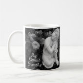 Mug Bouddha Bois Respirer Répéter – Affirmation Noir B (Gauche)