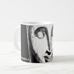 Mug Bouddha couché Wat Pho Bangkok Thaïlande B&W