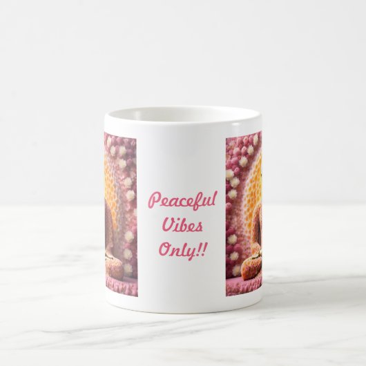 Mug Bouddha de fleurs roses méditant (Centre)