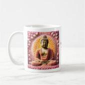 Mug Bouddha de fleurs roses méditant (Gauche)