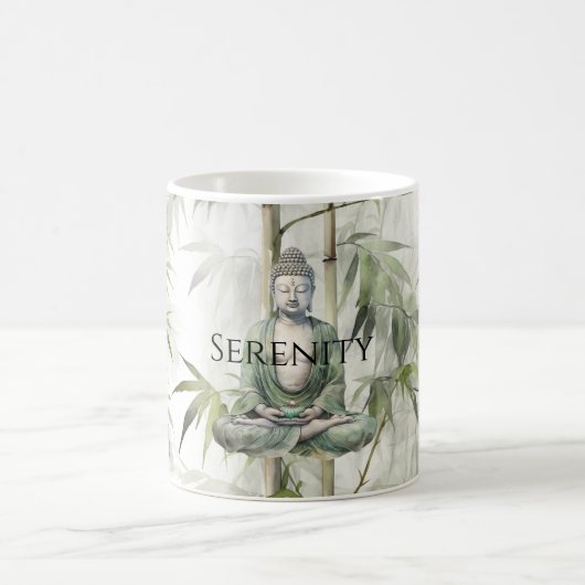 Mug Bouddha de sérénité en bambou vert (Centre)