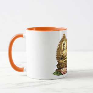Mug Bouddha doré encens de lotus paix spirituelle
