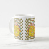 Mug Bouddha Jaune Zen Asiatique Décalé Sur Les Points  (Devant gauche)