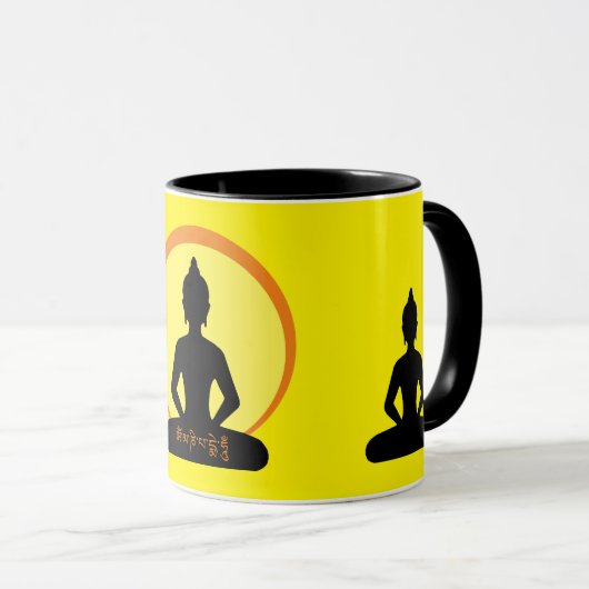 Mug Bouddha - Mantra & méditation Thé/Café muqueuse (Devant droit)