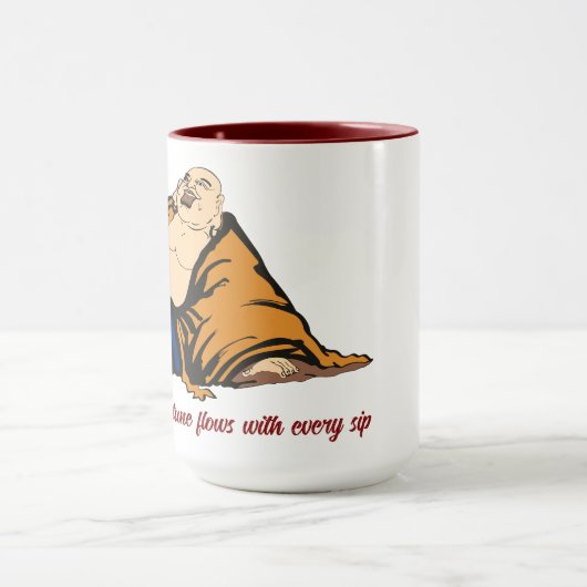 Mug Bouddha Où Une Bonne Fortune Foule Avec Chaque Sip (Centre)