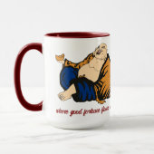 Mug Bouddha Où Une Bonne Fortune Foule Avec Chaque Sip (Gauche)