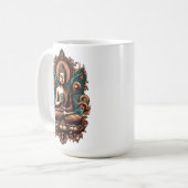 Mug Bouddha serein, Café & Statue de sculpture zen (Devant gauche)