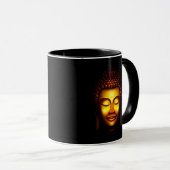 Mug Bouddha souriant or et noir (Devant droit)