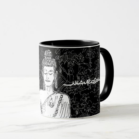 Mug Bouddha Wat Pho Temple Bangkok Thaïlande B&W (Devant droit)