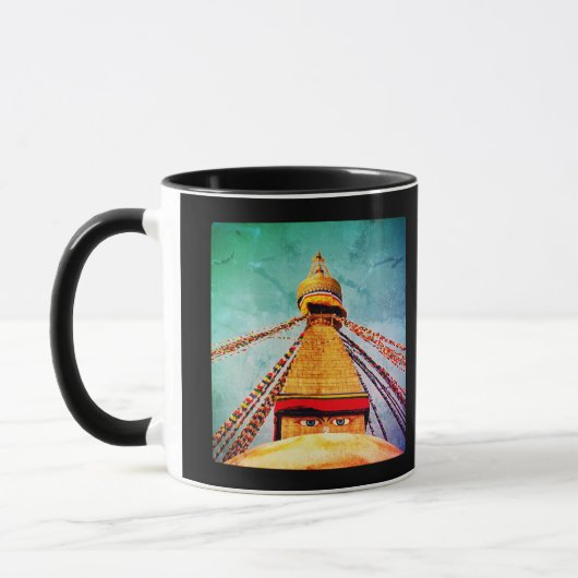 Mug Boudhanath Stupa, Bouddha Eyes, Katmandou, Népal (Gauche)