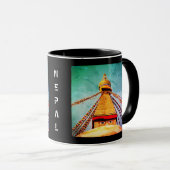 Mug Boudhanath Stupa, Bouddha Eyes, Katmandou, Népal (Devant droit)