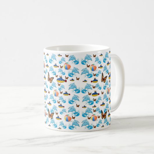 Mug Boue à papillon dauphin (Devant droit)