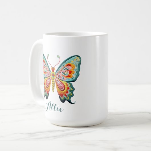 Mug Boue à papillon personnalisée (Devant gauche)