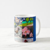 Mug Boue avec oiseaux et fleurs (Devant droit)