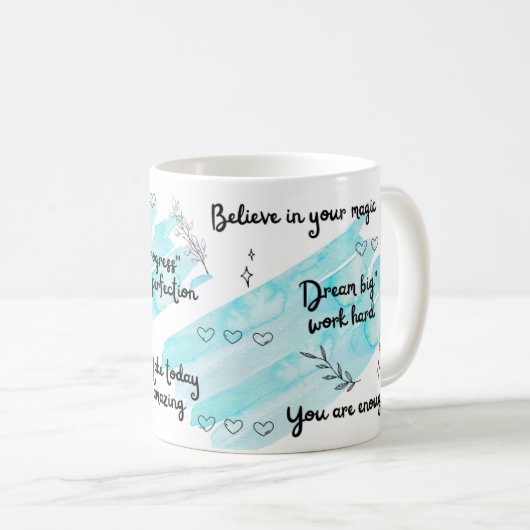 Mug Boue bleue de la positivité (Devant droit)