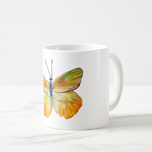 Mug Boue classique de papillon d'aquarelle (Devant droit)