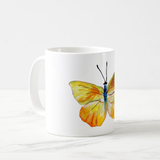 Mug Boue classique de papillon d'aquarelle (Devant gauche)