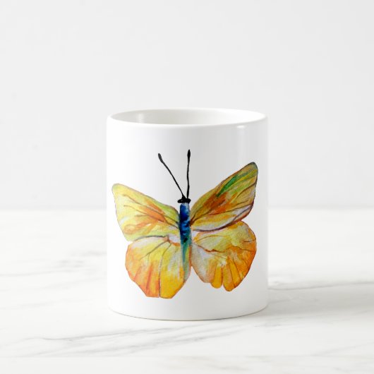 Mug Boue classique de papillon d'aquarelle (Centre)