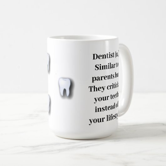 Mug Boue classique pour dentiste (Devant droit)