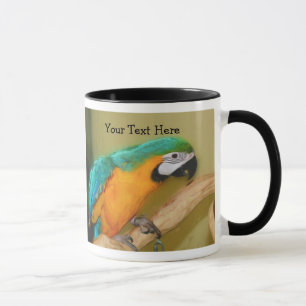 Mug Boue d'animal de perroquet bleu or macaw