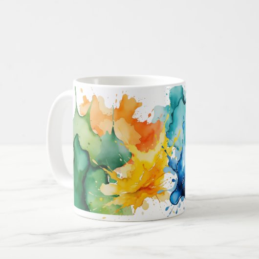 Mug Boue d'aquarelle Abstraite (Devant gauche)