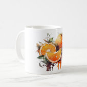 Mug Boue d'aquarelle d'agrumes (Devant gauche)