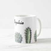 Mug Boue d'aquarelle de Cactus (Devant droit)