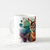 Mug Boue d'aquarelle de chat Abyssinian (Devant gauche)