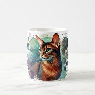 Mug Boue d'aquarelle de chat Abyssinian