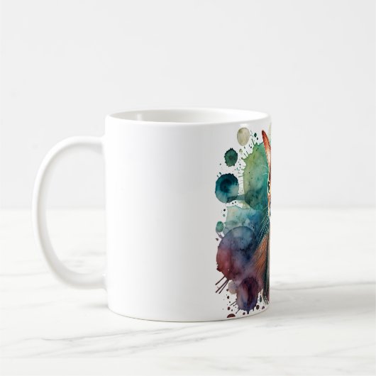 Mug Boue d'aquarelle de chat Abyssinian (Gauche)