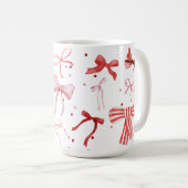 Mug Boue d'aquarelle en rouge et rose (Devant droit)