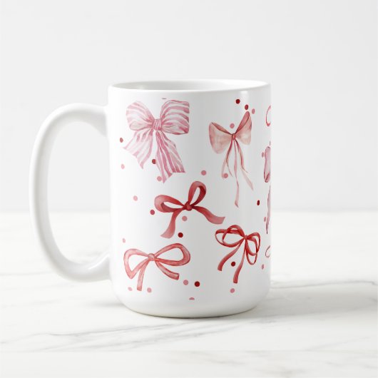 Mug Boue d'aquarelle en rouge et rose (Gauche)