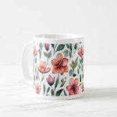 Mug Boue d'aquarelle florale (Devant gauche)
